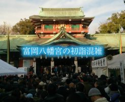 富岡八幡宮　初詣　混雑